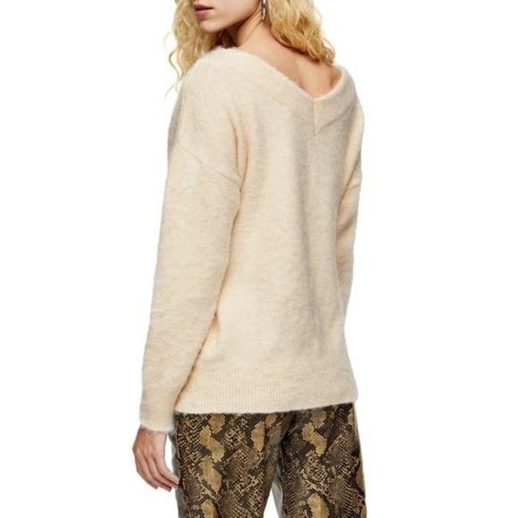Topshop V-neck Oatmeal Beige Sweater - Picture 12 of 15